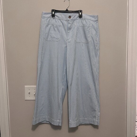 NWOT Palmer Wide Leg Crop Pants in Stripe Size 16 - Picture 2 of 6